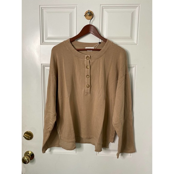 Lovers and Friends Hailey Henley Sweatshirt Brown - Picture 2 of 7